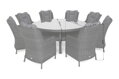 Zahradní nábytek umělý ratan Bristol kulatý elegantní 180 cm zázvor / hnědý melír 8+1