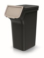 Odpadkový koš STACKBOX Q SET - objem: 4x25 l, barva: recyklovaná černá