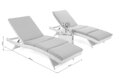Zahradní lehátka z umělého ratanu Bora Bora Light Grey / Grey Melange se stolkem