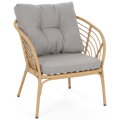 Zahradní nábytek z technoratanu Toskania Beige / Light Grey pro 4 osoby