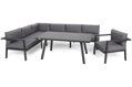 Rohový zahradní nábytek hliníkový Miami Grey / Window Grey - 7 míst