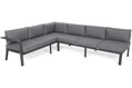 Rohový zahradní nábytek hliníkový Miami Grey / Window Grey - 7 míst
