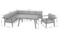 Rohový zahradní nábytek hliníkový Miami Grey / Window Grey - 7 míst
