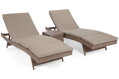 Zahradní lehátka z technoratanu Bora Bora Ginger / Brown se stolkem