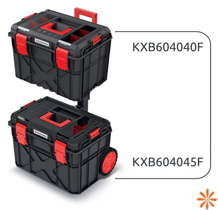 Set kufrů na nářadí a organizéru X BLOCK LOG 546x380x785 mm - barva: černá