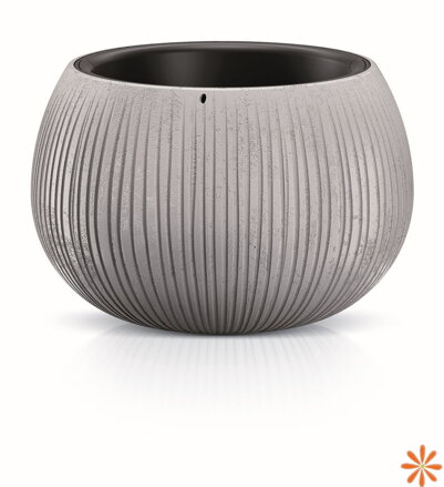 Květináč BETON BOWL s vkladem 14,4 cm - barva: šedá