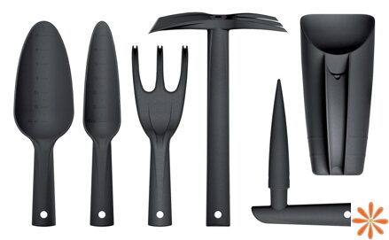 Sada ručního nářadí RESPANA GARDENING TOOLS SET 6 ks - barva: černá