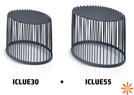 Set 2 univerzálních oválných košů CLUBO 30+55 l - barva: antracit