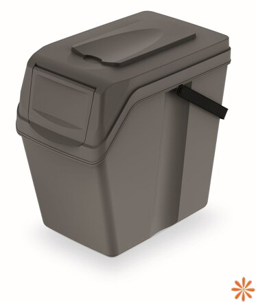 Odpadkový koš SORTIBOX II - objem: 25 l, barva: šedý kámen