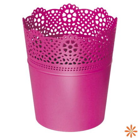 Květináč s krajkou LACE 11,2 cm - barva: fuchsie