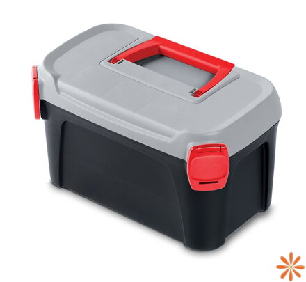 Kufr na nářadí SMART 328x178x160 mm - barva: černá s šedým víkem