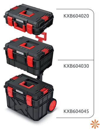 Set kufrů na nářadí a organizéru X BLOCK PRO 546x380x870 mm - barva: černá