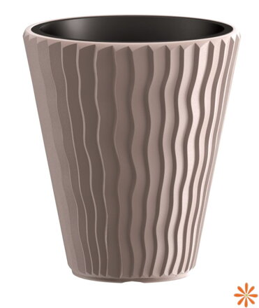 Květináč SANDY s vkladem 29,7 cm - barva: mocca