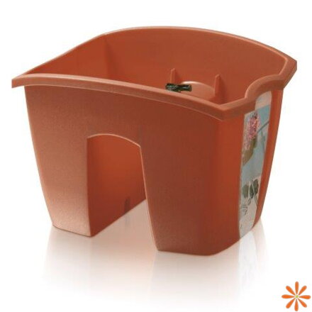 Truhlík na zábradlí CROWN 24,2 cm - barva: terakota