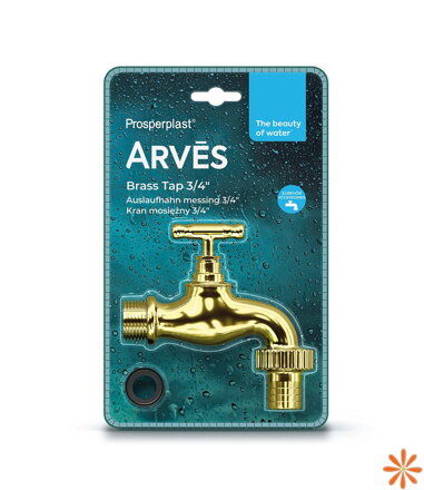 Kohoutek k sudu na dešťovou vodu BRASS TAP 3/4" - barva: zlatá