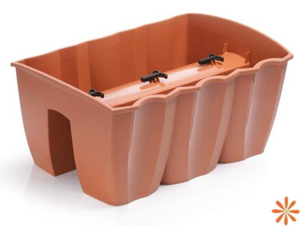 Truhlík na zábradlí CROWN 39,3 cm - barva: terakota