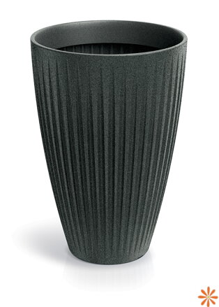 Květináč LATIA ROUND HIGH 40 cm - barva: černý granit