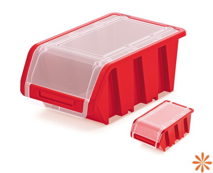 Plastový úložný box uzavíratelný TRUCK PLUS 155x100x70 mm - barva: červená