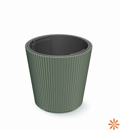 Květináč MILLY s vkladem 23,8 cm - barva: tmavě zelená