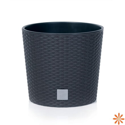 Květináč RATO ROUND s vkladem 20 cm - barva: antracit