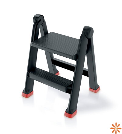 Schůdky UNI LADDER 47x43,5x60 cm, jednostranné, červené
