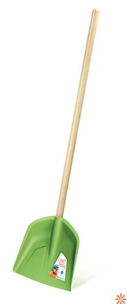 Dětská lopata LOAD BABY s dřevěnou násadou 74 cm - barva: zelená