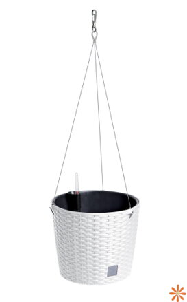 Květináč závěsný RATO ROUND W s vkladem 25,6 cm - barva: bílá