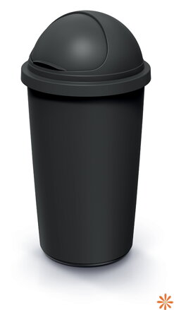 Odpadkový koš COMPACTA R Roller recyklovaný černý  s recyklovaně černým víkem, objem 60l