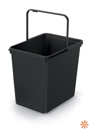Odpadkový koš SYSTEMA BASIC - objem: 23 l, barva: recyklovaná černá