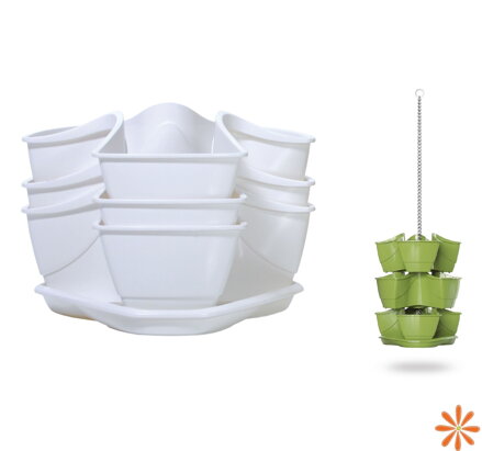 Petrželák závěsný COUBI HERBAL 29,5 cm - barva: bílá