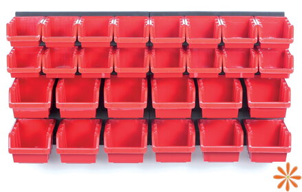 Závěsný panel s 28 boxy na nářadí ORDERLINE 800x165x400 mm