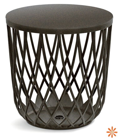 Univerzální koš UNIQUBO ECO WOOD s plastovým víkem 44,7 cm - barva: káva ECO