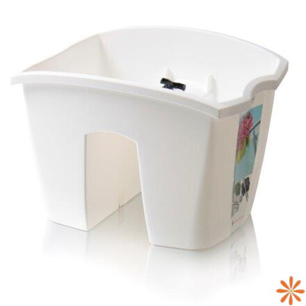 Truhlík na zábradlí CROWN 24,2 cm - barva: bílá