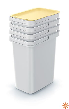 Odpadkový koš  SYSTEMA SET - objem: 4x12 l, barva: popelavě šedá