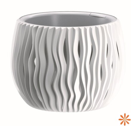 Květináč  SANDY BOWL s vkladem 18 cm - barva: bílá