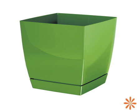 Květináč COUBI SQUARE P s miskou 10 cm - barva: olivová