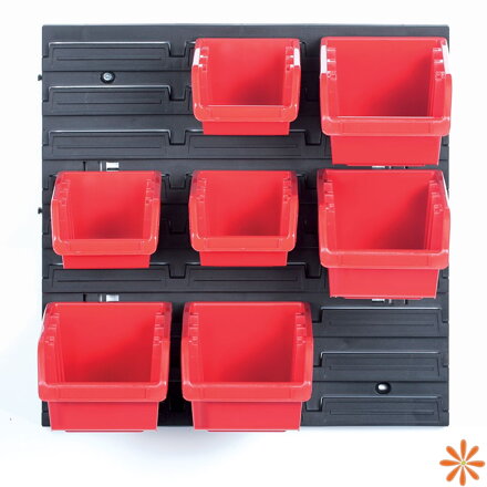 Závěsný panel se 7 boxy na nářadí ORDERLINE 400x110x400 mm