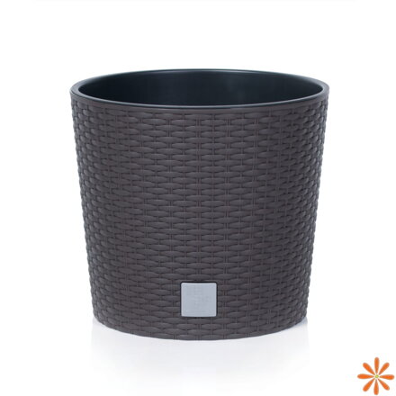 Květináč RATO ROUND s vkladem 20 cm - barva: umbra