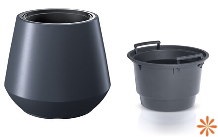 Květináč s vkladem HEOS antracit 39,5cm (varianta IV)