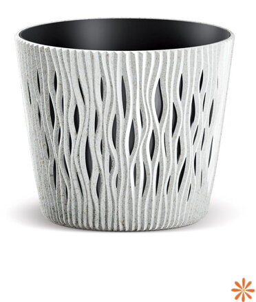 Květináč SANDY ROUND ECO WOOD 12,8 cm - bílá ECO