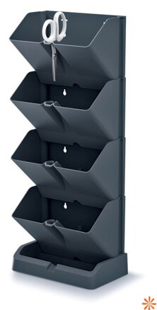 Květináče vertikální s nůžkami na bylinky MINI CASCADE - barva: antracit