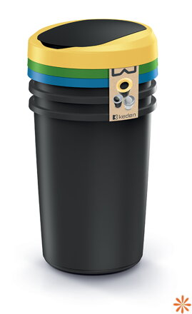 Odpadkový koš  COMPACTA R FLAP SET - objem: 3x40 l, barva: recyklovaná černá