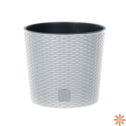 Květináč RATO ROUND s vkladem 20 cm - barva: bílá