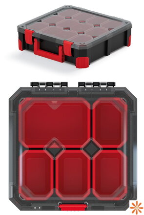 Organizér TITAN - 5 krabiček, 280x280x110 - průhledné víko