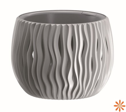 Květináč SANDY BOWL s vkladem 18 cm - barva: šedý kámen