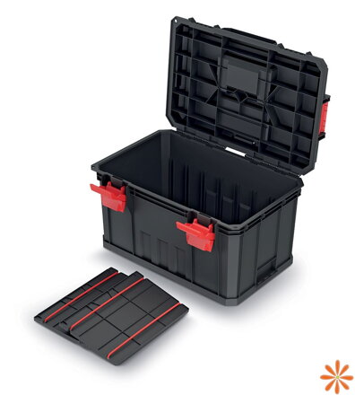 Kufr na nářadí s 2 přepážkami MODULAR SOLUTION 530x355x310 mm - barva: černá