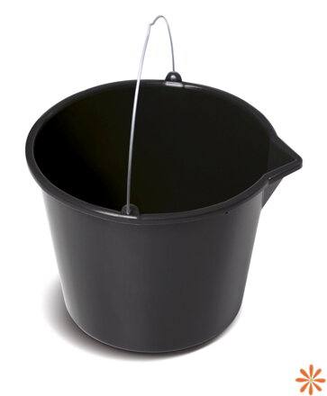 Vědro stavební s nálevkou BUCKET - objem: 12 l, barva: černá