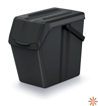 Odpadkový koš SORTIBOX II - objem: 25 l, barva: recyklovaná černá