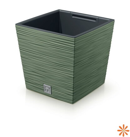 Květináč FURU SQUARE LOW 24 cm - barva: zemitě zelená