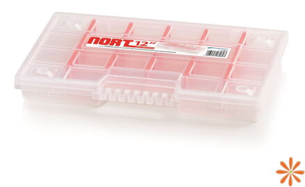 Plastový organizér 22 přihrádek (přepážky) NORT 290x195x35 mm - barva: transparentní